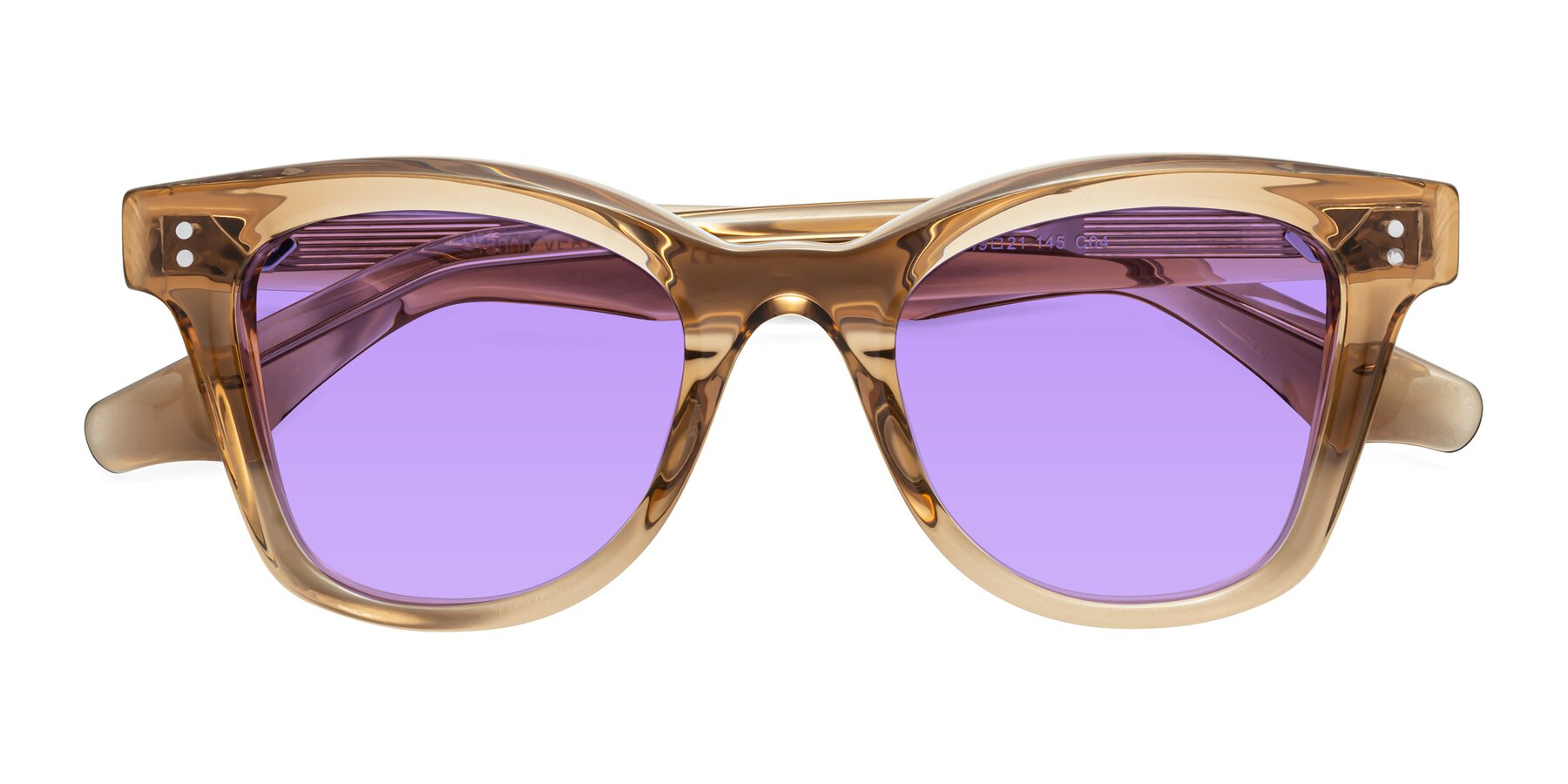 Folded Front of Dragon in Champagne with Medium Purple Tinted Lenses