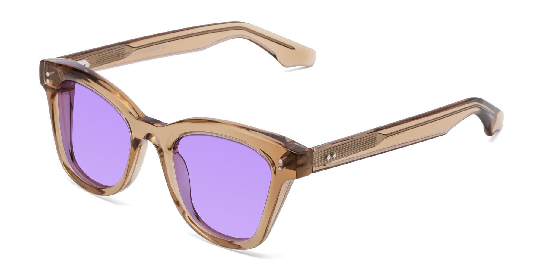 Angle of Dragon in Champagne with Medium Purple Tinted Lenses