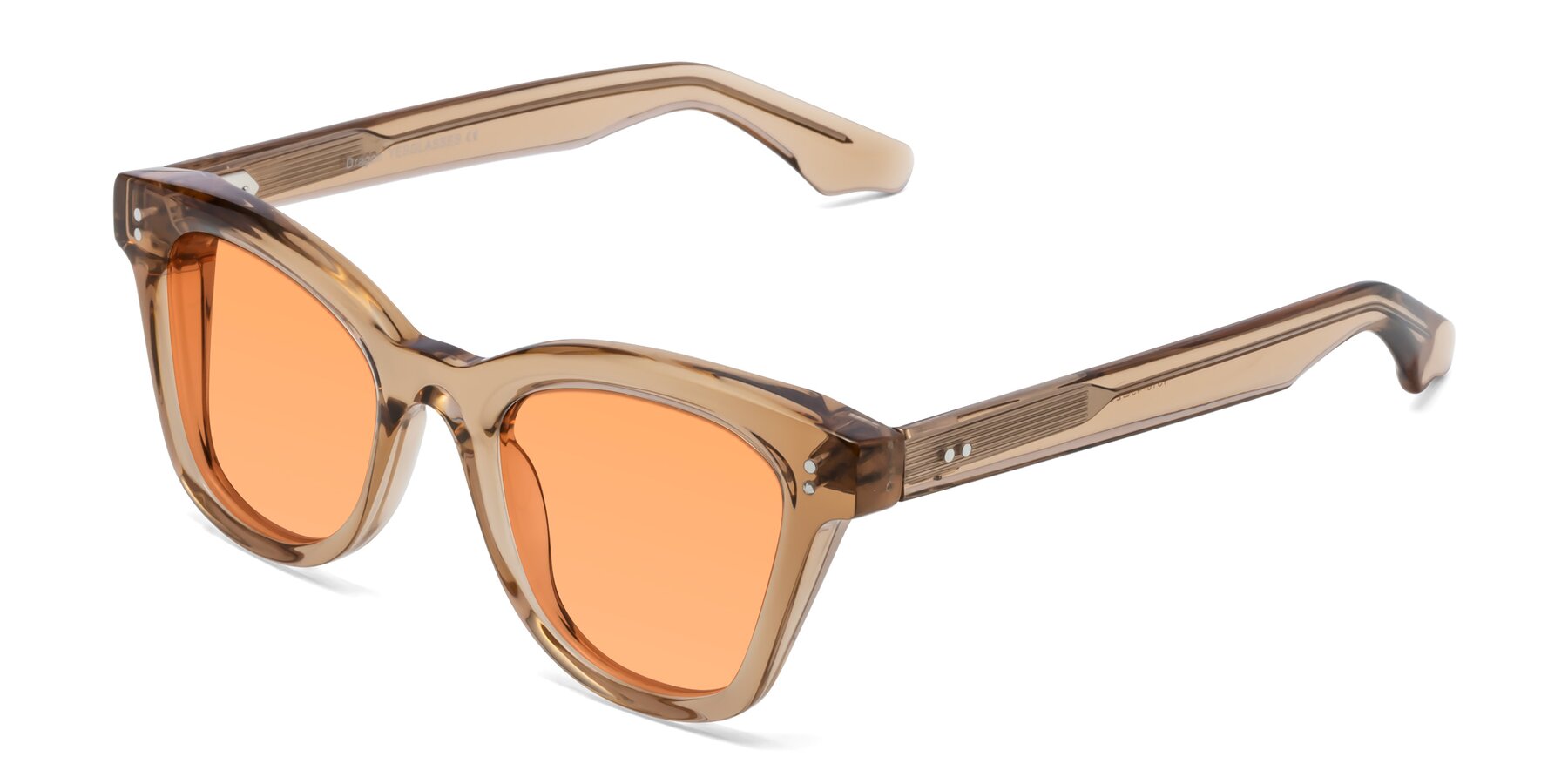 Angle of Dragon in Champagne with Medium Orange Tinted Lenses