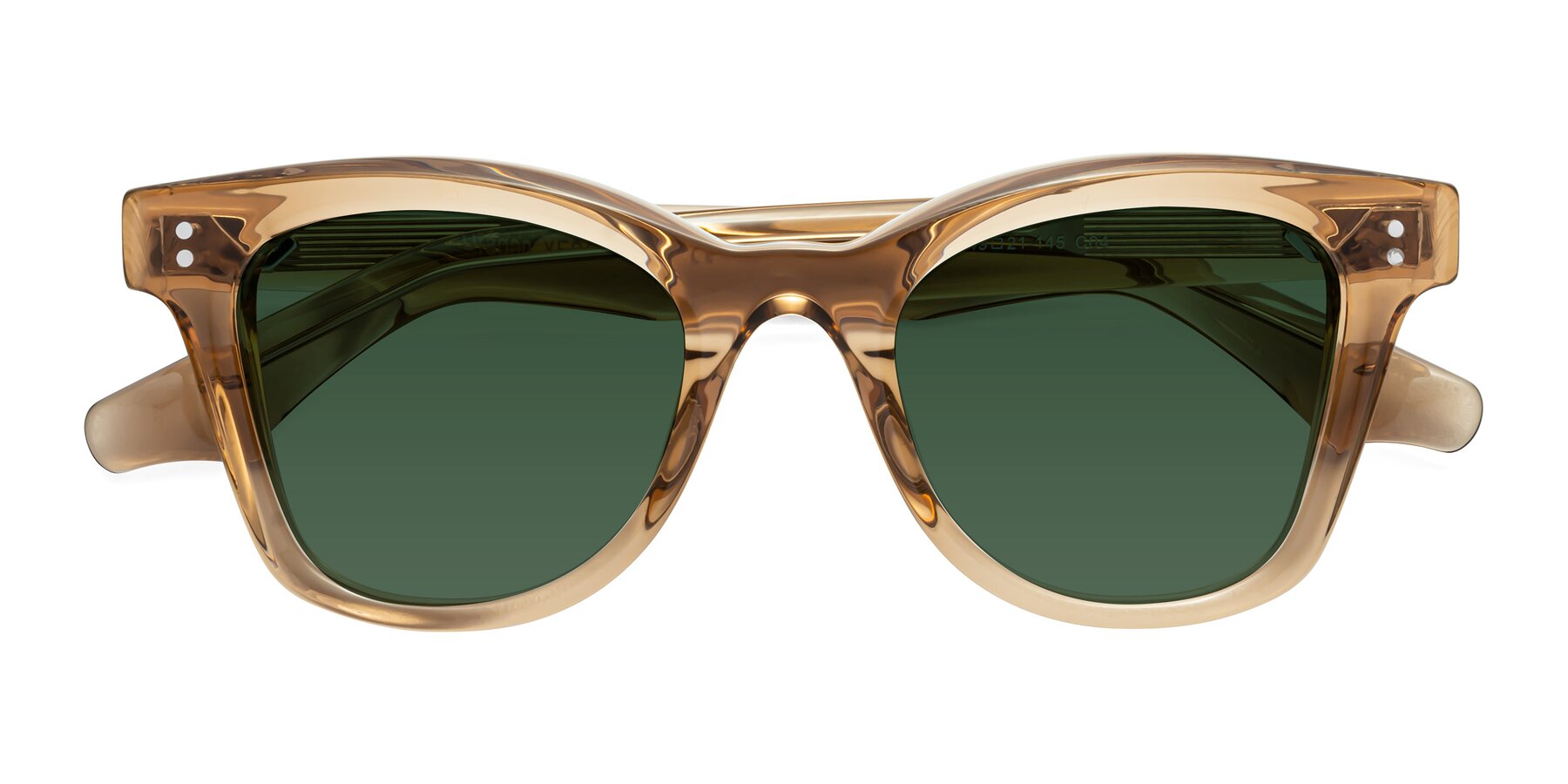 Folded Front of Dragon in Champagne with Green Tinted Lenses