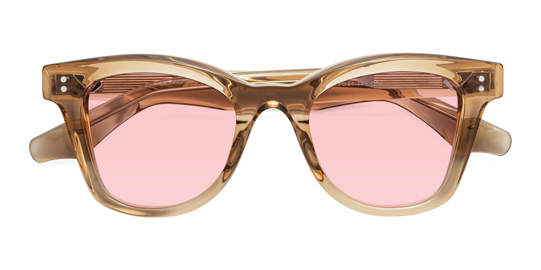 Folded Front of Dragon in Champagne with Light Garnet Tinted Lenses