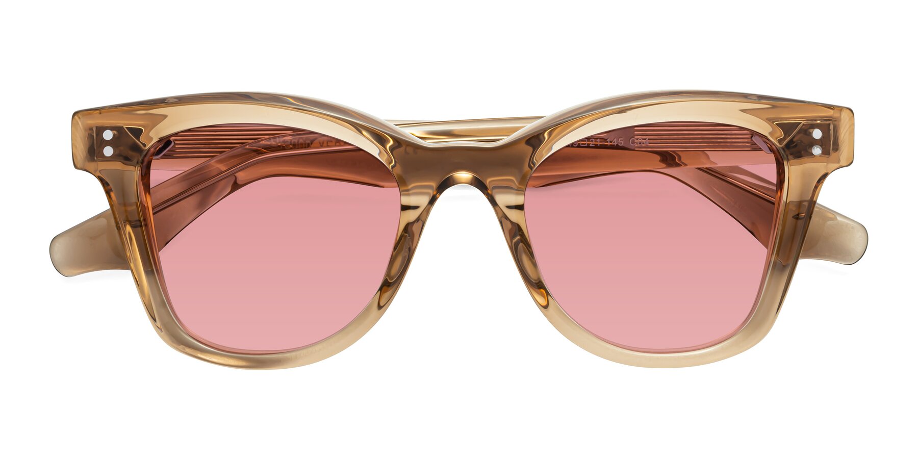 Folded Front of Dragon in Champagne with Medium Garnet Tinted Lenses