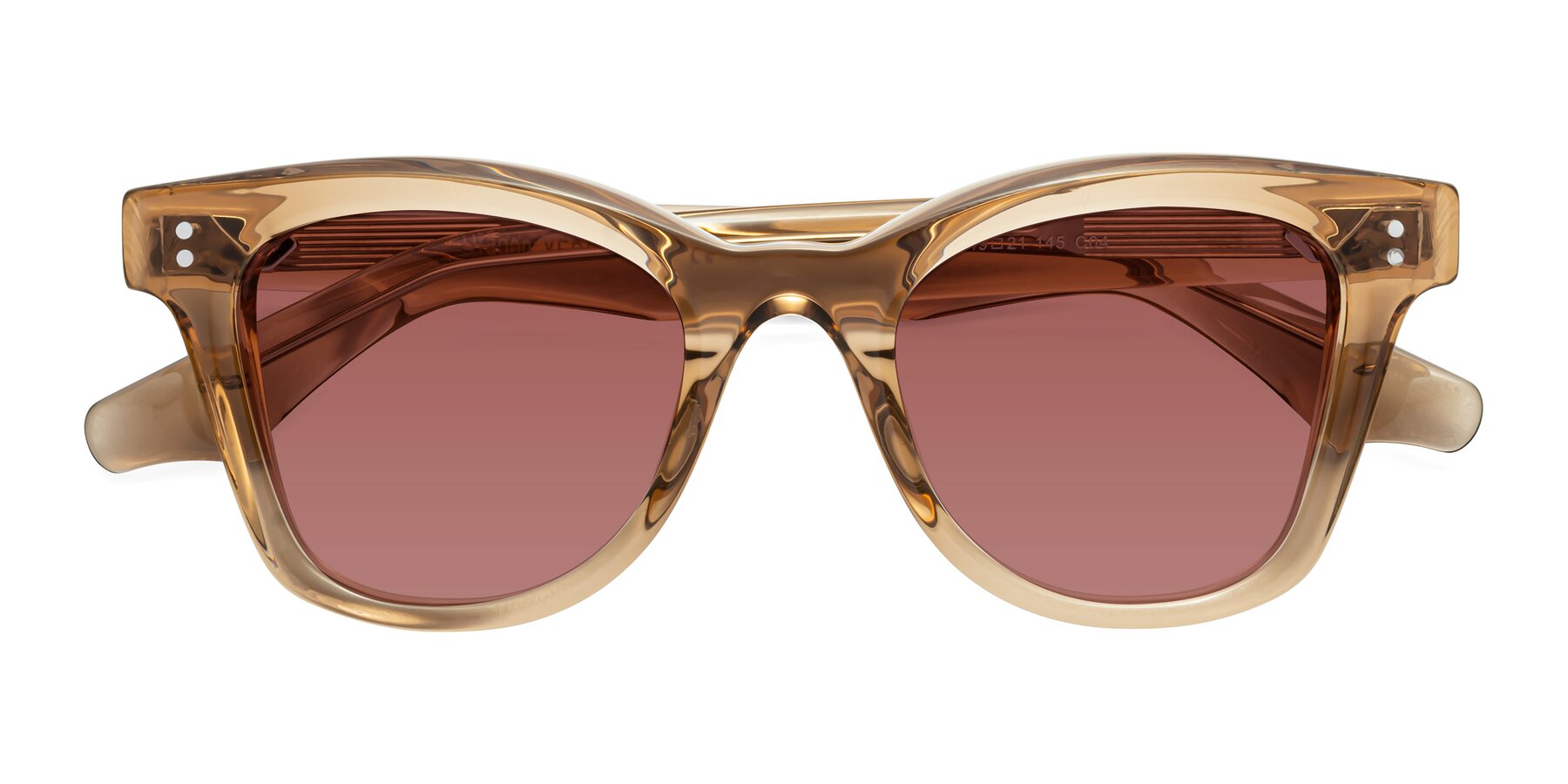 Folded Front of Dragon in Champagne with Garnet Tinted Lenses