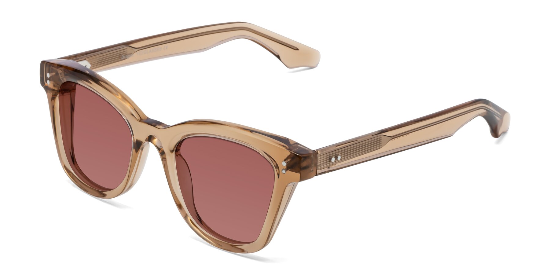 Angle of Dragon in Champagne with Garnet Tinted Lenses