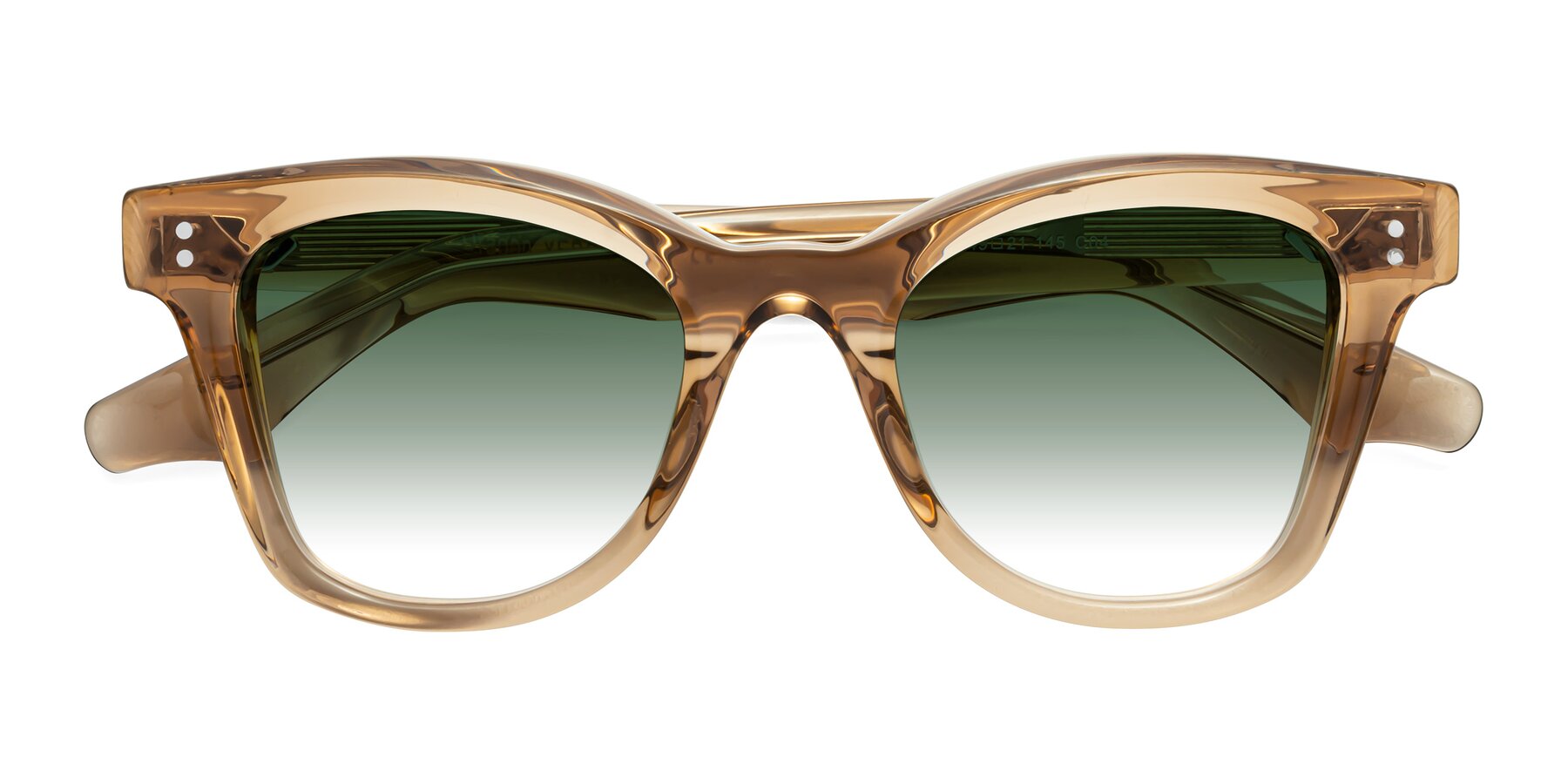 Folded Front of Dragon in Champagne with Green Gradient Lenses