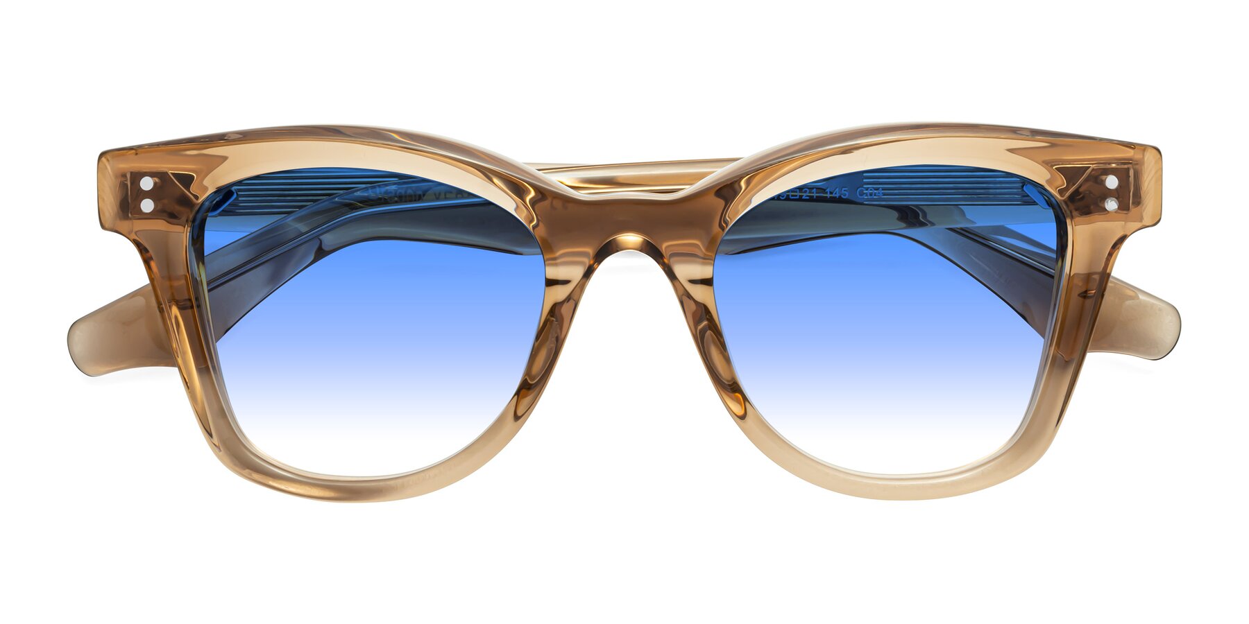 Folded Front of Dragon in Champagne with Blue Gradient Lenses