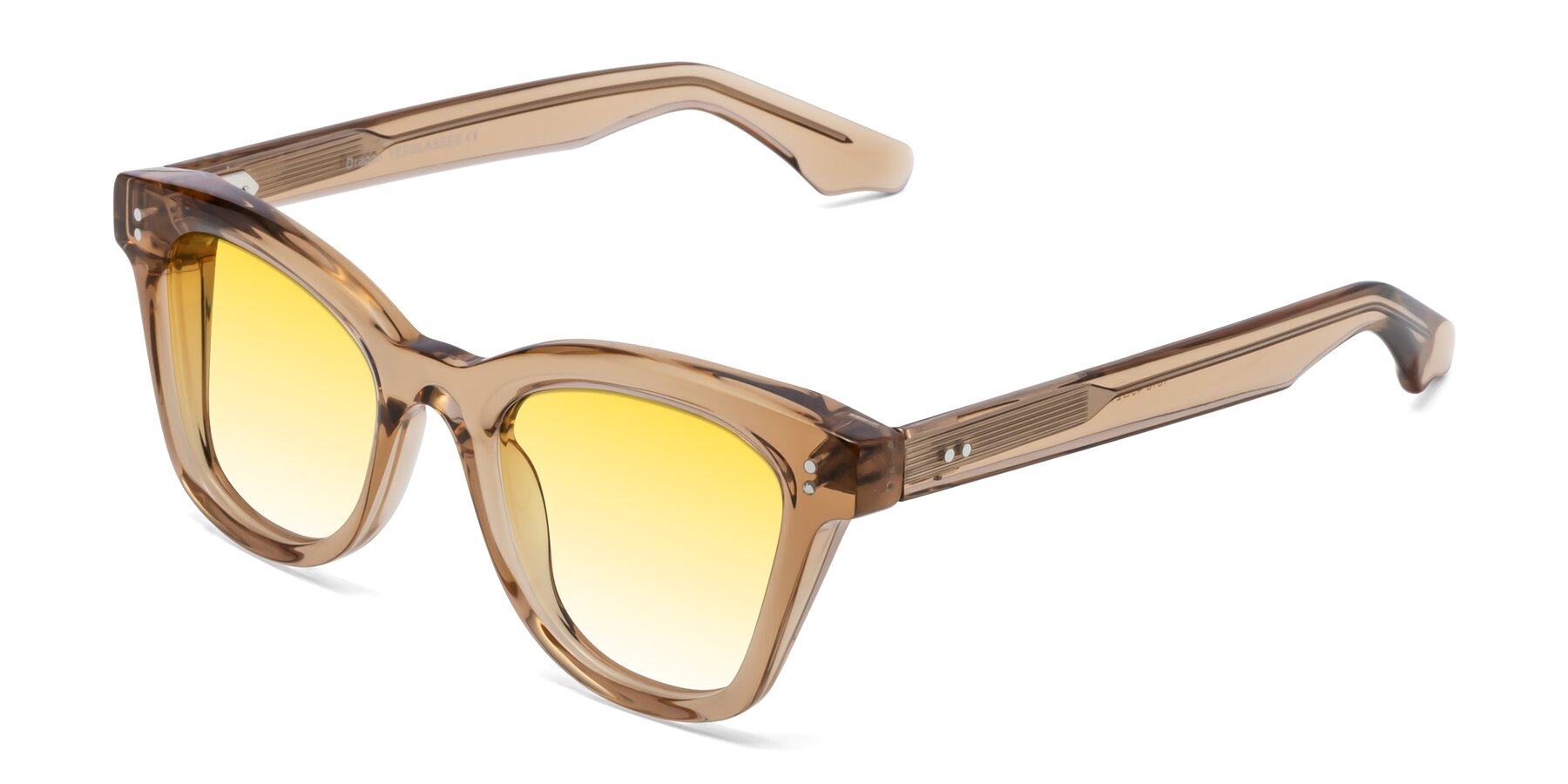 Angle of Dragon in Champagne with Yellow Gradient Lenses