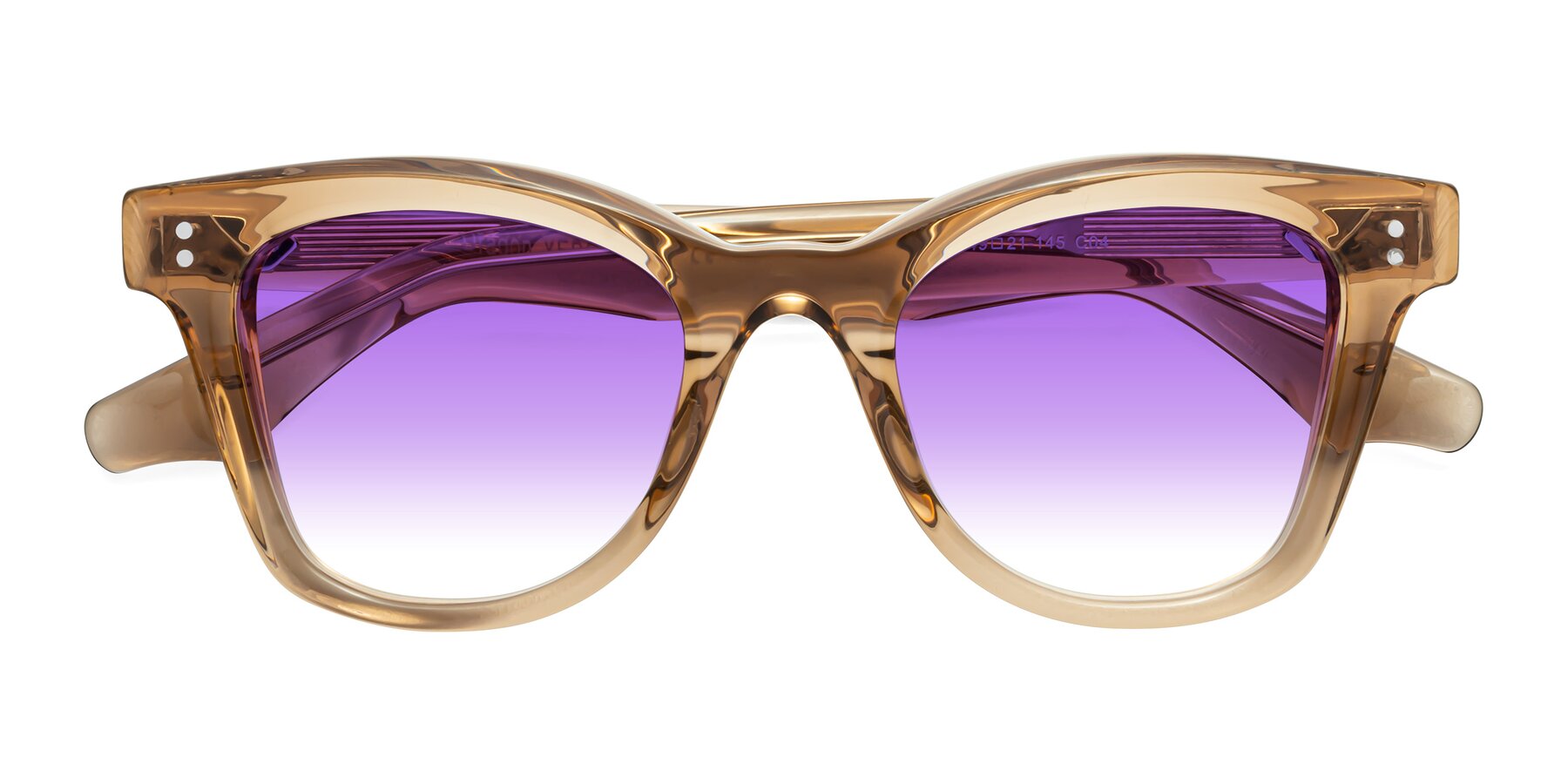 Folded Front of Dragon in Champagne with Purple Gradient Lenses