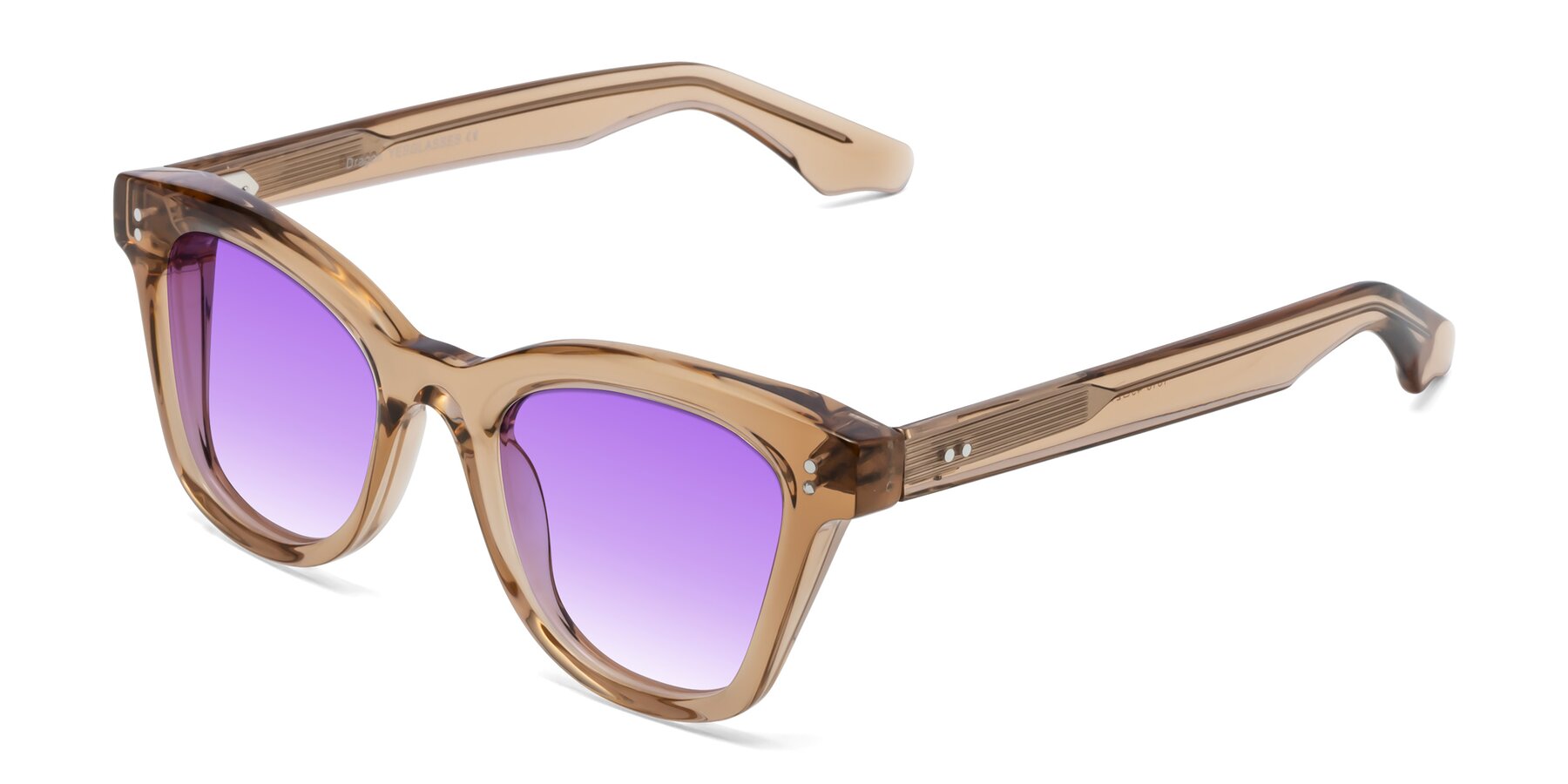 Angle of Dragon in Champagne with Purple Gradient Lenses