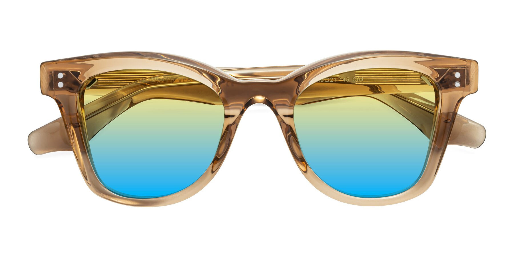 Folded Front of Dragon in Champagne with Yellow / Blue Gradient Lenses