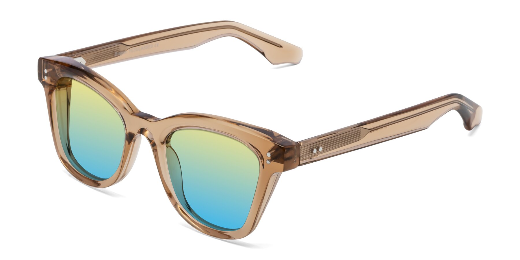 Angle of Dragon in Champagne with Yellow / Blue Gradient Lenses