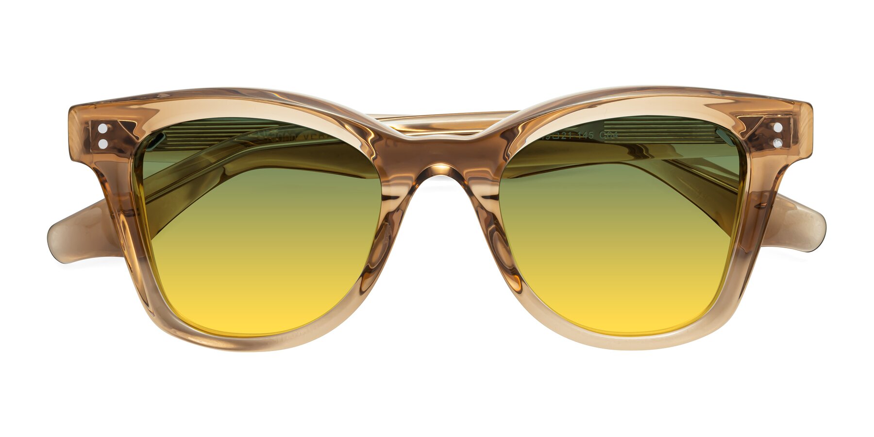 Folded Front of Dragon in Champagne with Green / Yellow Gradient Lenses
