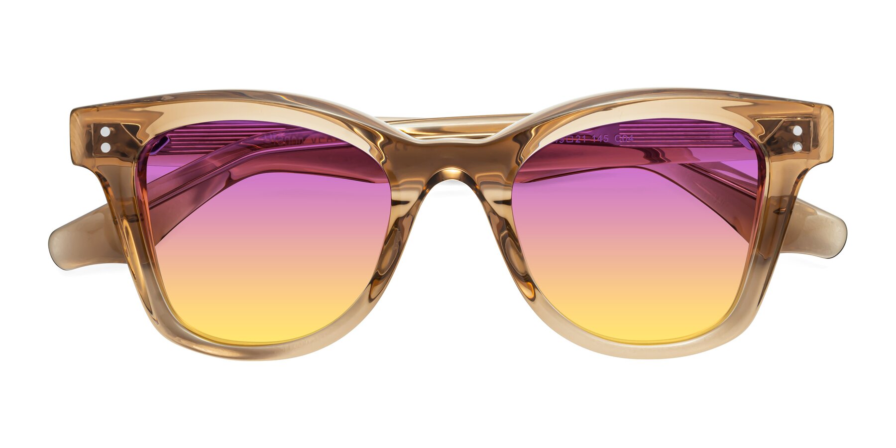 Folded Front of Dragon in Champagne with Purple / Yellow Gradient Lenses