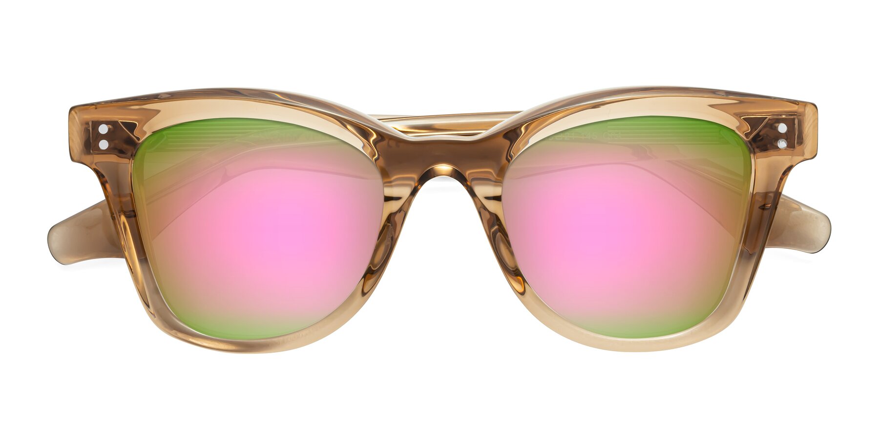 Folded Front of Dragon in Champagne with Pink Mirrored Lenses