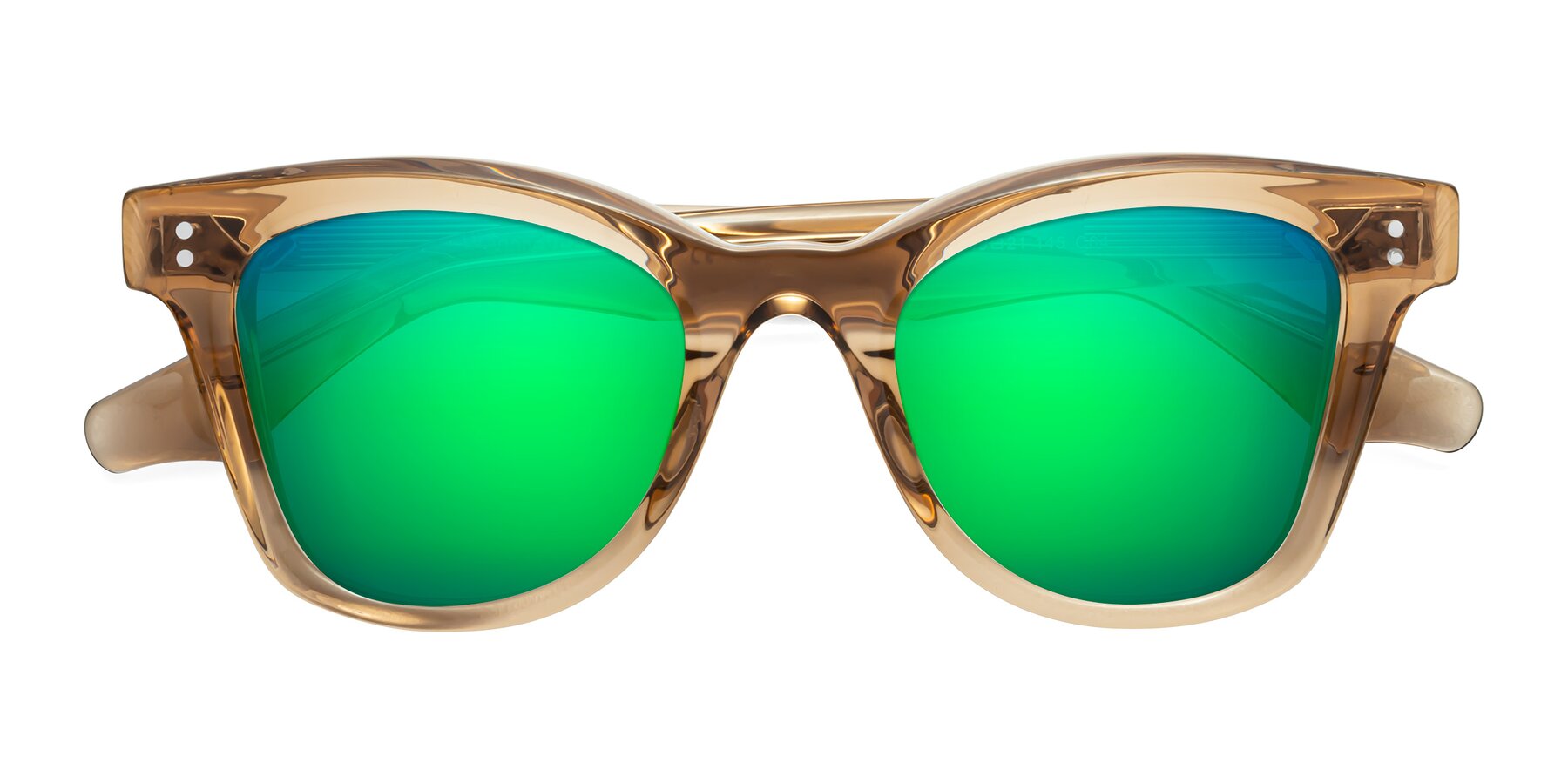 Folded Front of Dragon in Champagne with Green Mirrored Lenses