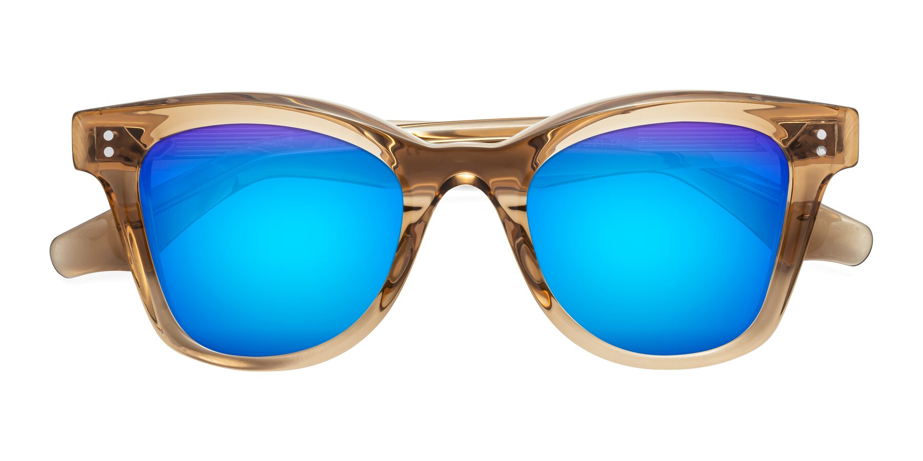 Folded Front of Dragon in Champagne with Blue Mirrored Lenses