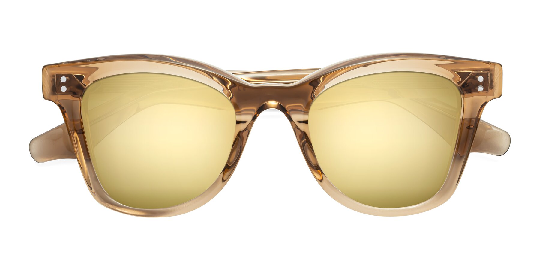 Folded Front of Dragon in Champagne with Gold Mirrored Lenses