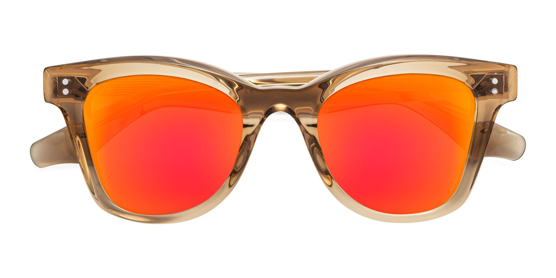 Folded Front of Dragon in Champagne with Red Gold Mirrored Lenses