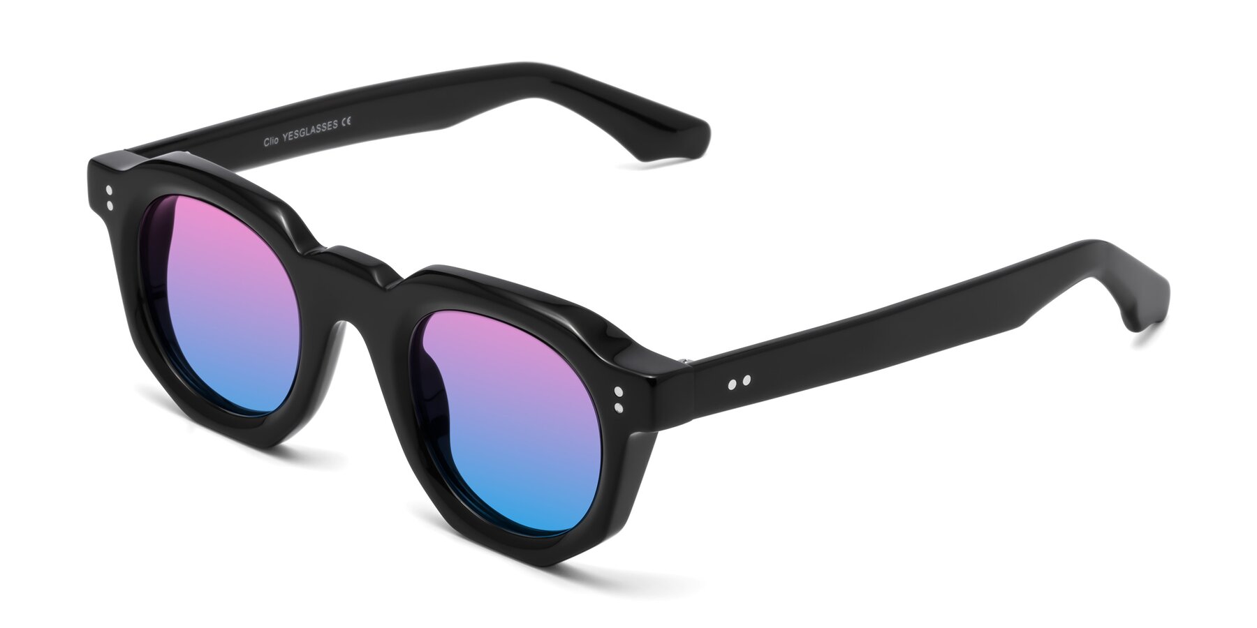 Angle of Clio in Black with Pink / Blue Gradient Lenses