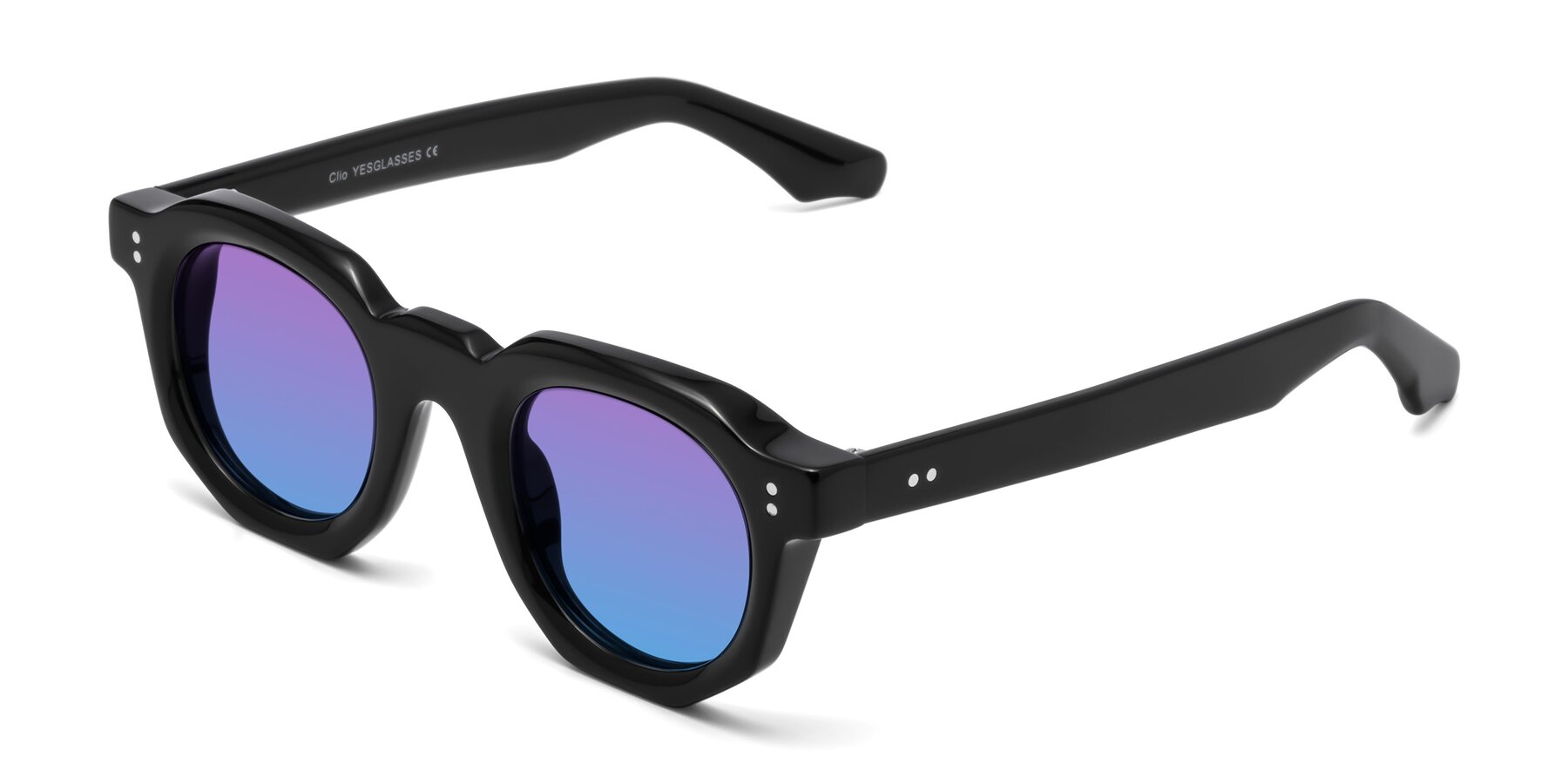 Angle of Clio in Black with Purple / Blue Gradient Lenses