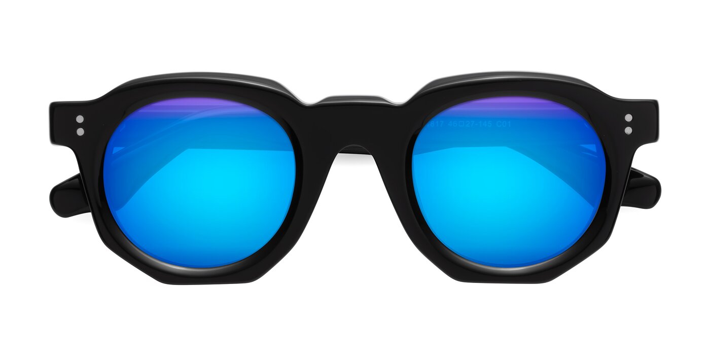 Clio - Black Flash Mirrored Sunglasses