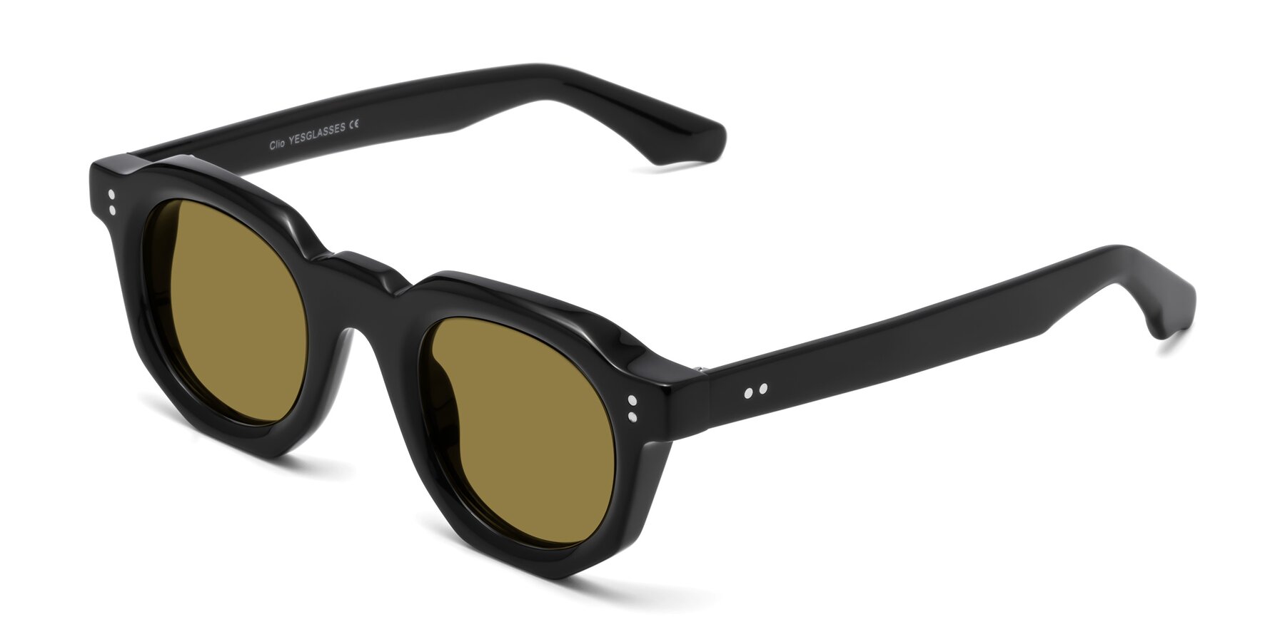 Angle of Clio in Black with Brown Polarized Lenses