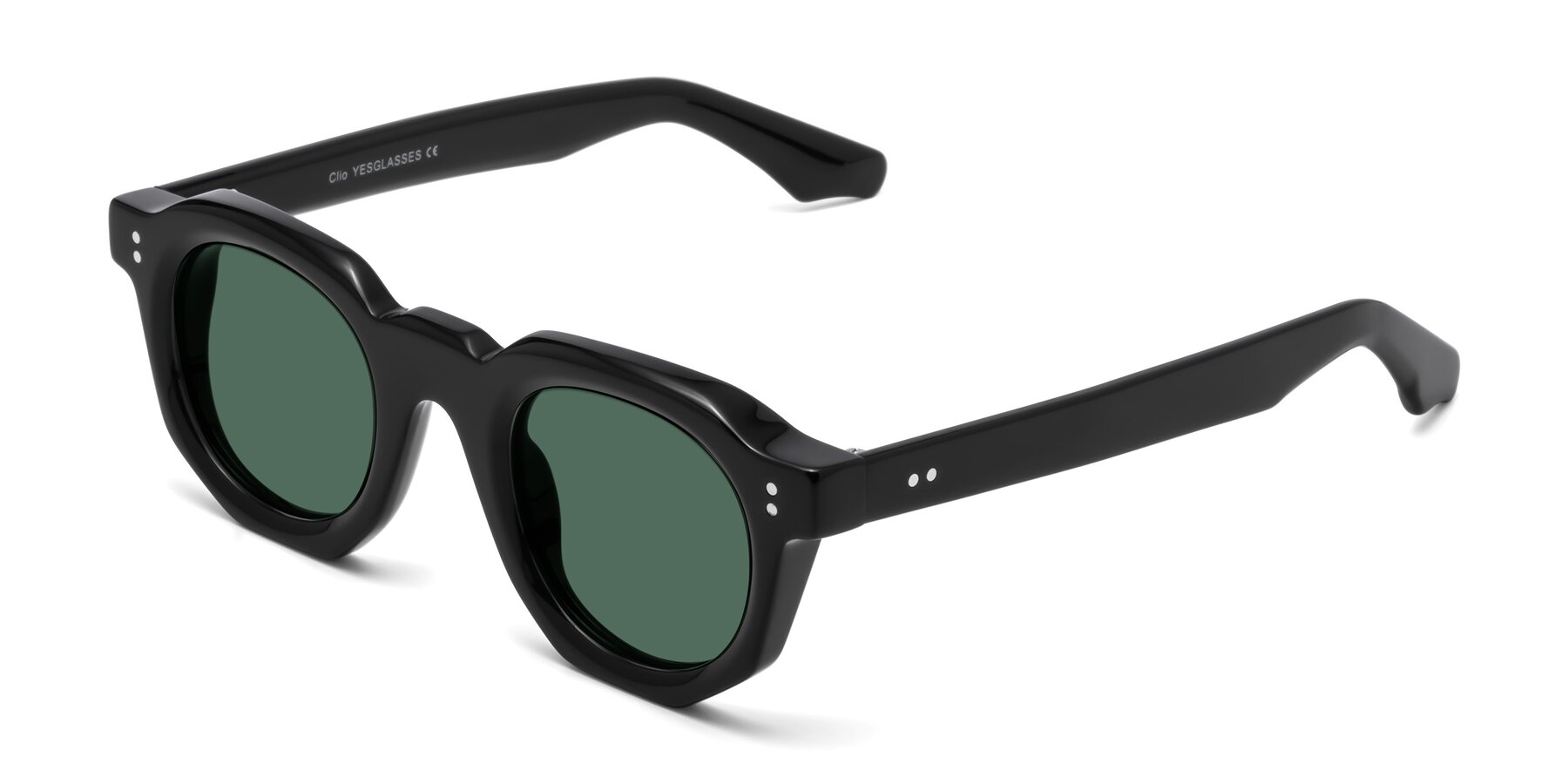 Angle of Clio in Black with Green Polarized Lenses
