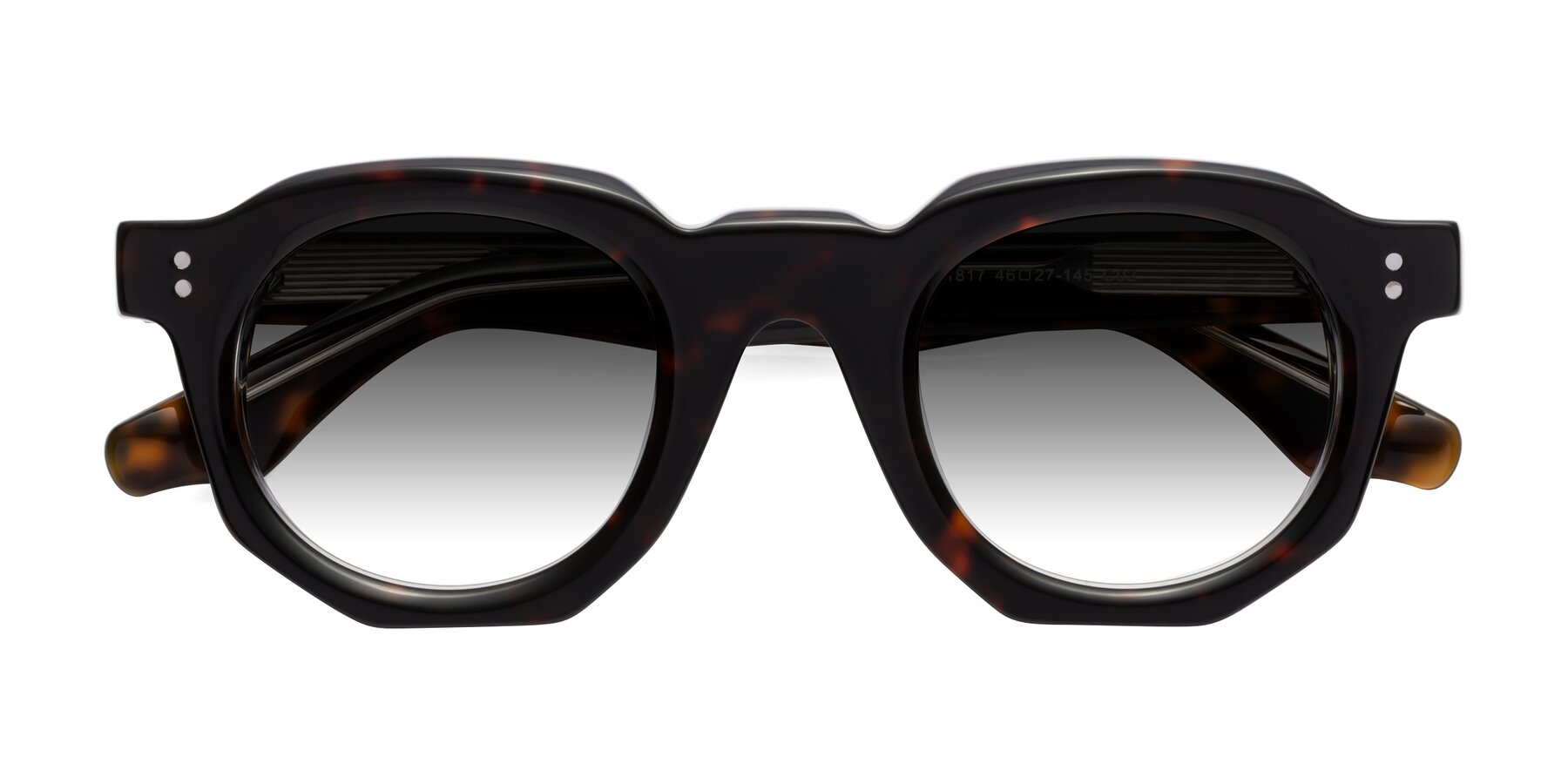 Folded Front of Clio in Tortoise with Gray Gradient Lenses