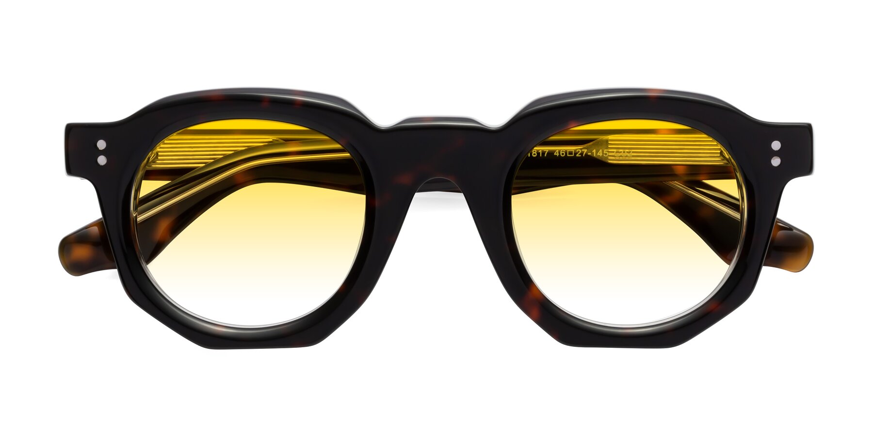 Folded Front of Clio in Tortoise with Yellow Gradient Lenses