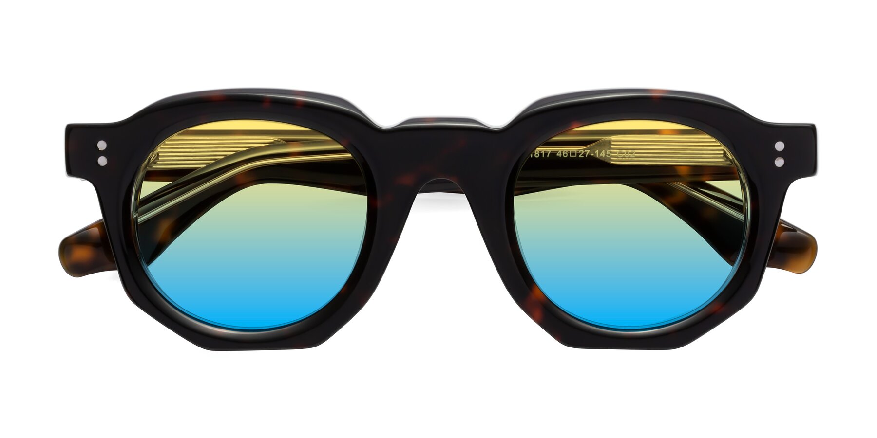 Folded Front of Clio in Tortoise with Yellow / Blue Gradient Lenses