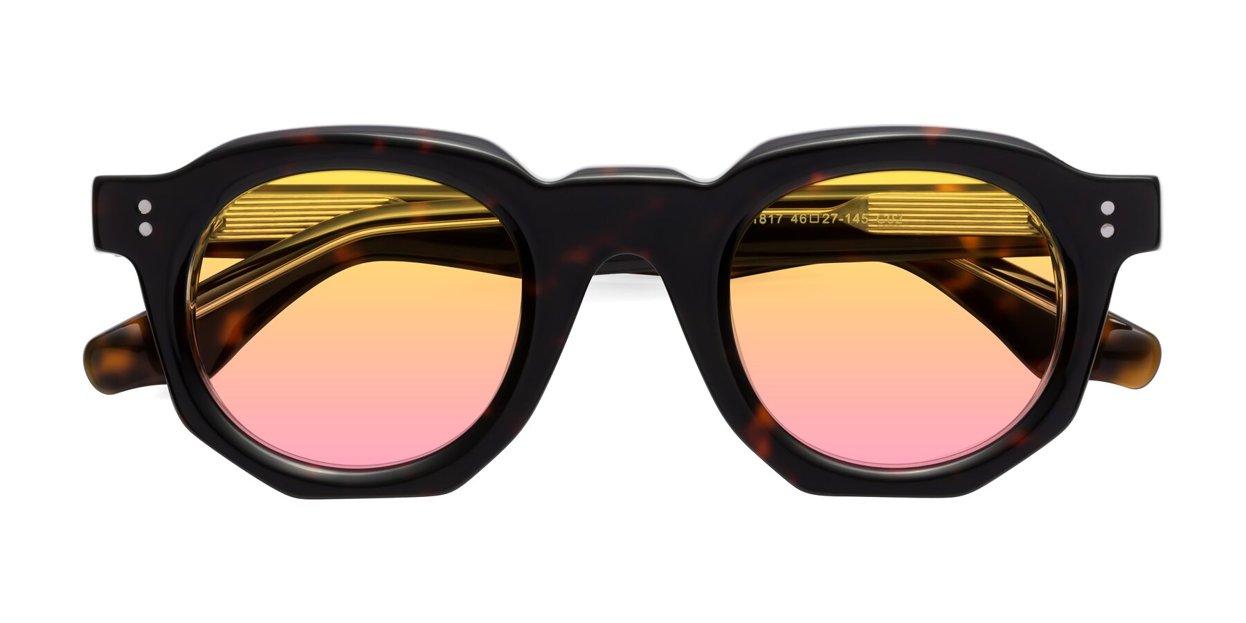 Folded Front of Clio in Tortoise with Yellow / Pink Gradient Lenses