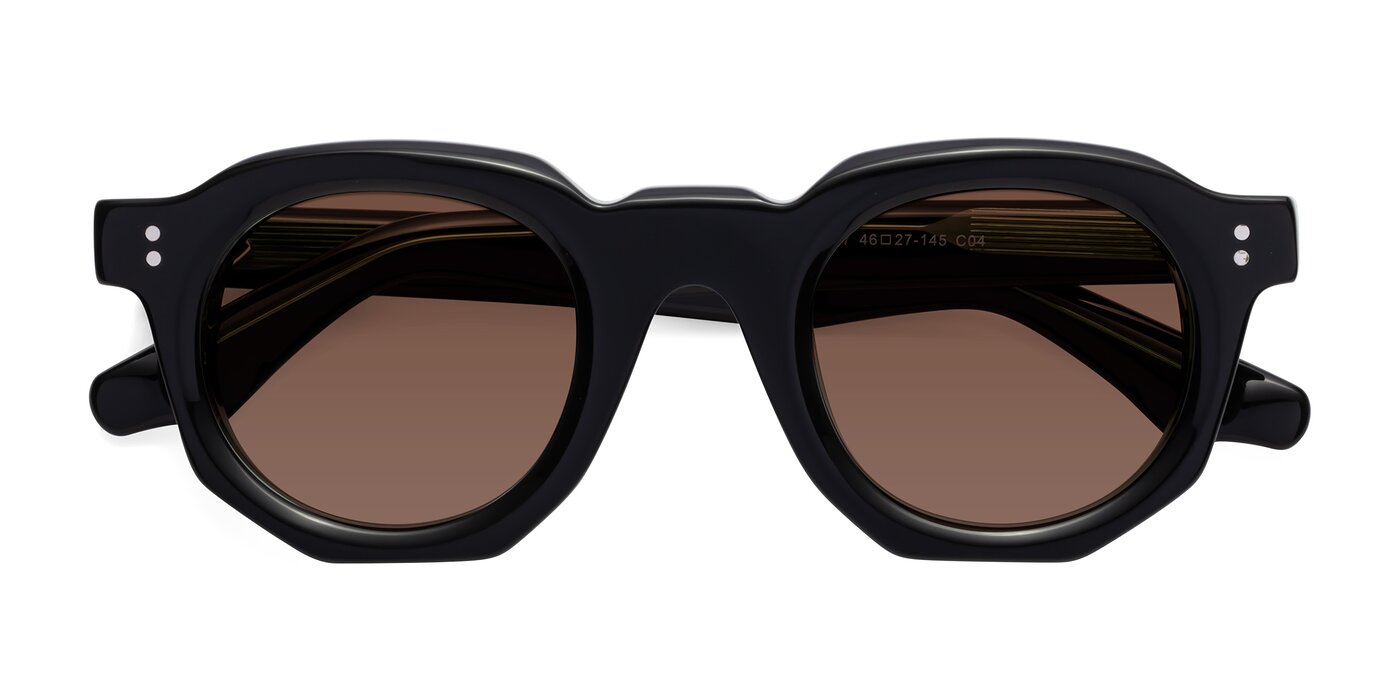 Clio - Black / Green Tinted Sunglasses