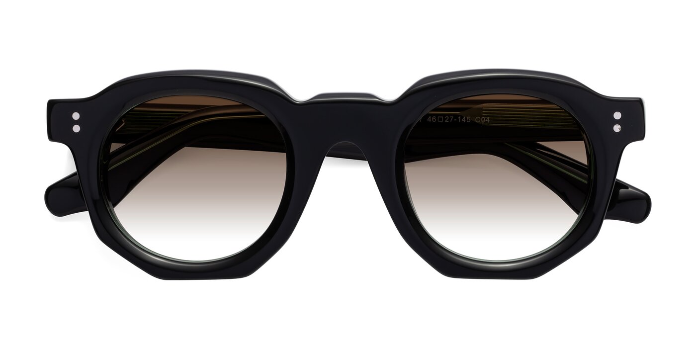 Clio - Black / Green Gradient Sunglasses