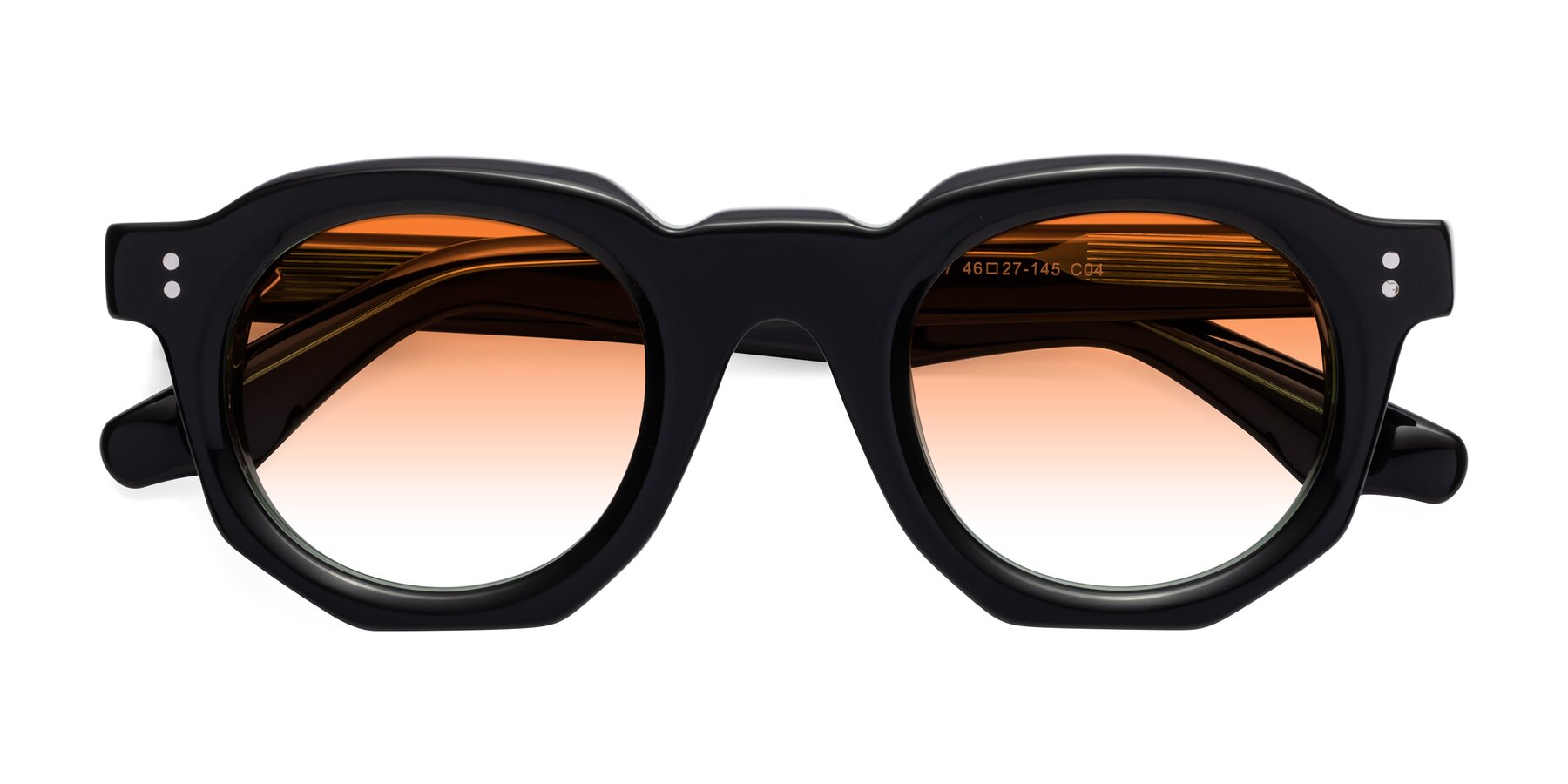 Folded Front of Clio in Black-Green with Orange Gradient Lenses