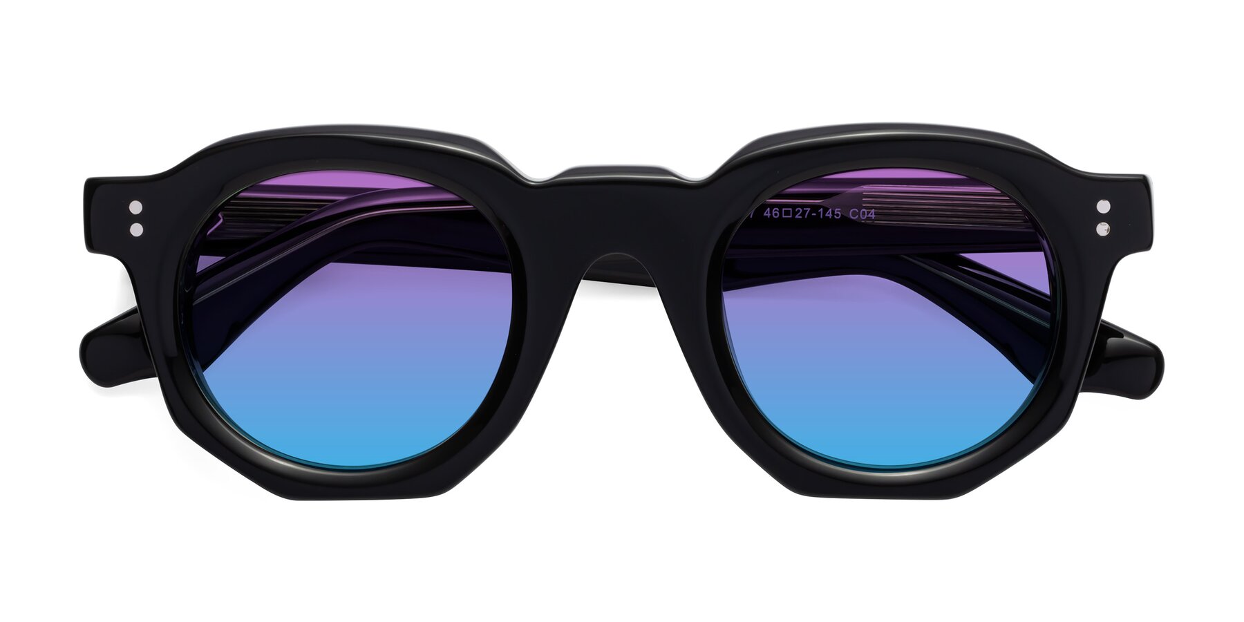 Folded Front of Clio in Black-Green with Purple / Blue Gradient Lenses