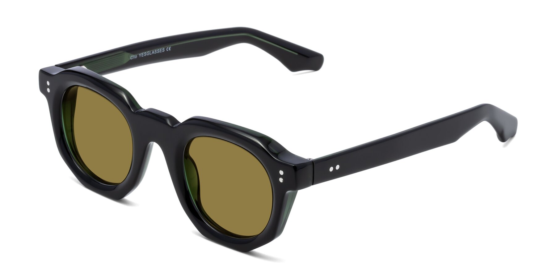 Angle of Clio in Black-Green with Brown Polarized Lenses