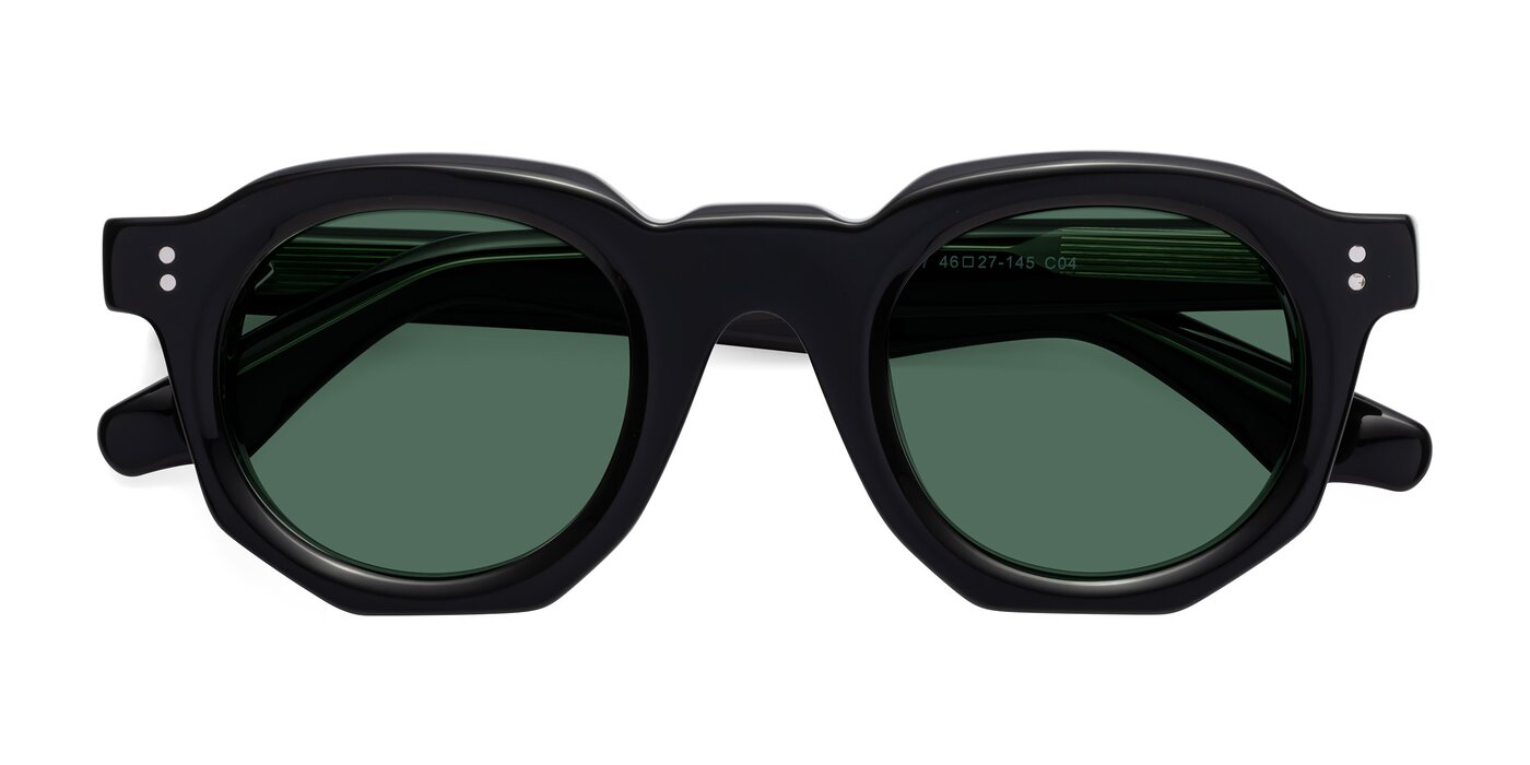 Clio - Black / Green Polarized Sunglasses