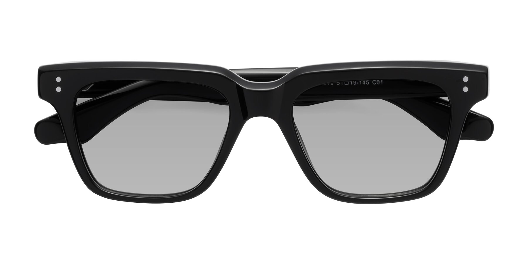 Folded Front of Gates in Black with Light Gray Tinted Lenses