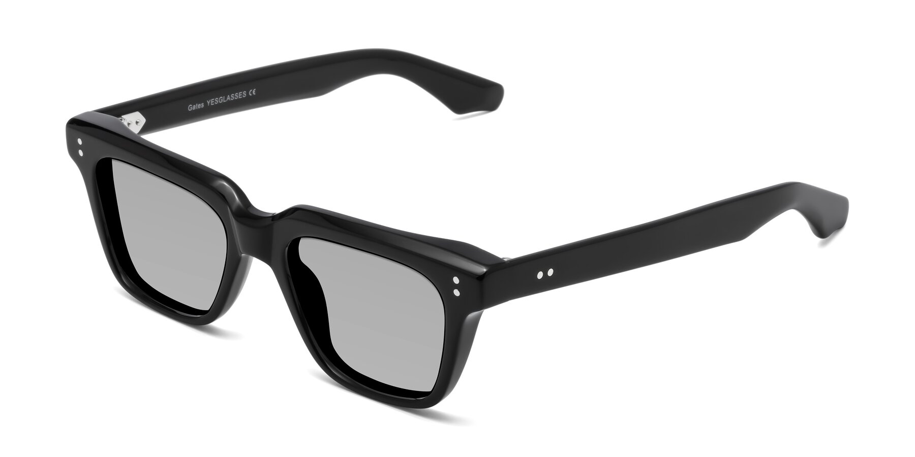 Angle of Gates in Black with Light Gray Tinted Lenses