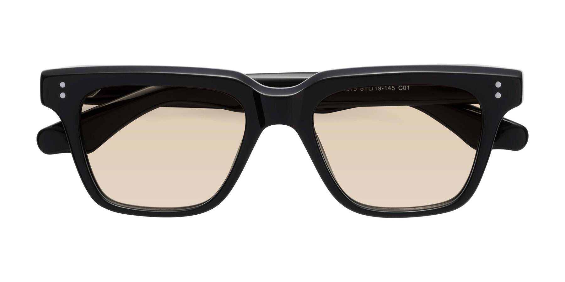 Folded Front of Gates in Black with Light Brown Tinted Lenses