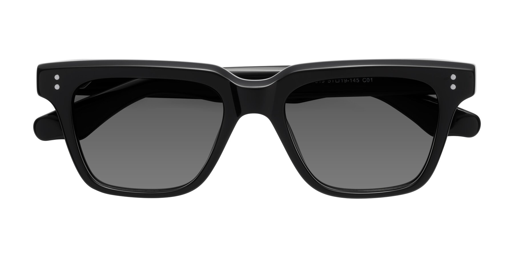 Folded Front of Gates in Black with Medium Gray Tinted Lenses