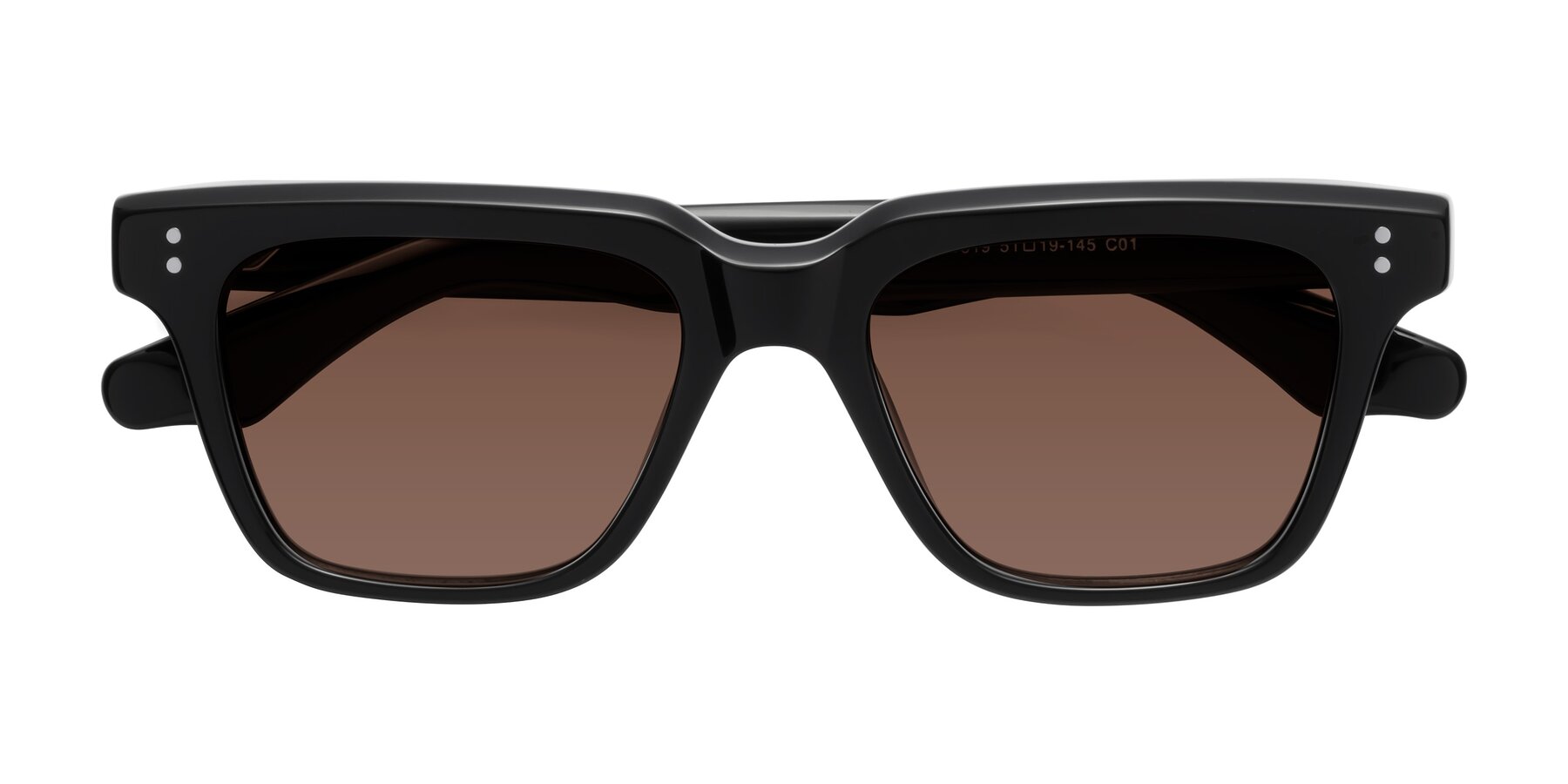 Folded Front of Gates in Black with Brown Tinted Lenses