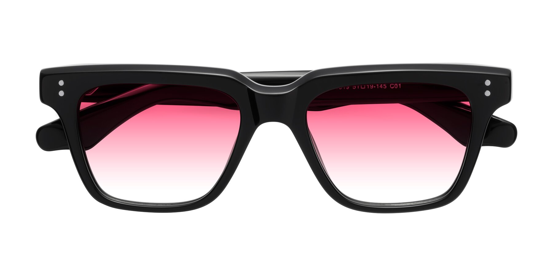 Folded Front of Gates in Black with Pink Gradient Lenses