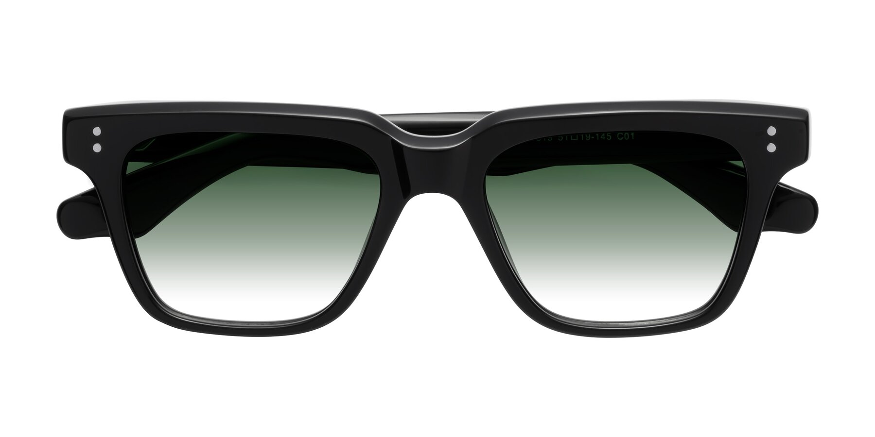 Folded Front of Gates in Black with Green Gradient Lenses