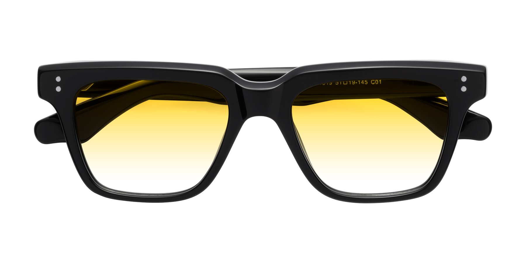 Folded Front of Gates in Black with Yellow Gradient Lenses