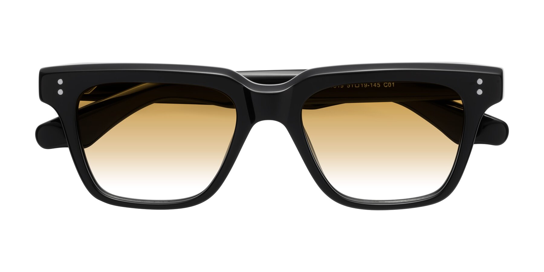 Folded Front of Gates in Black with Champagne Gradient Lenses