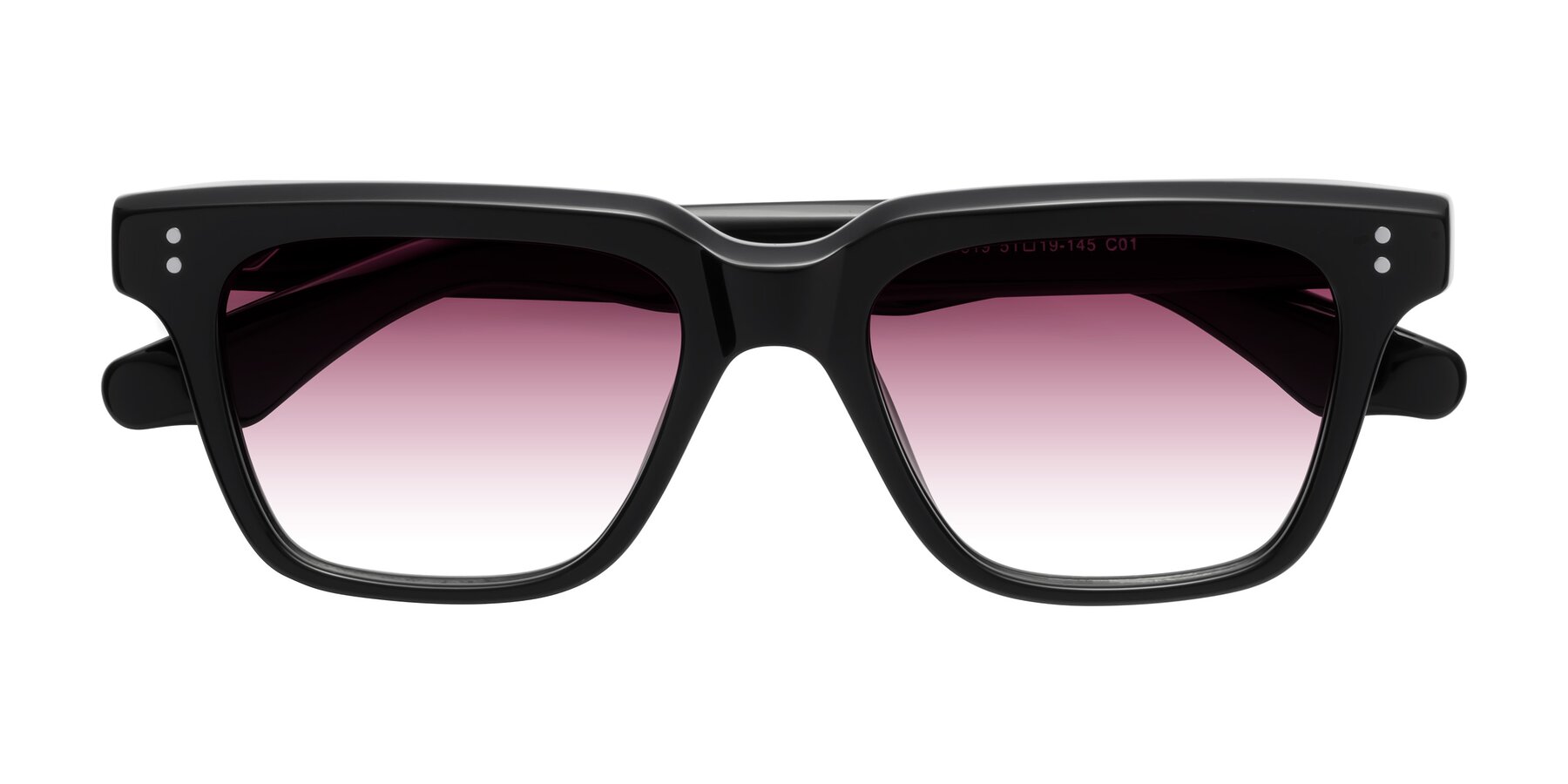 Folded Front of Gates in Black with Wine Gradient Lenses