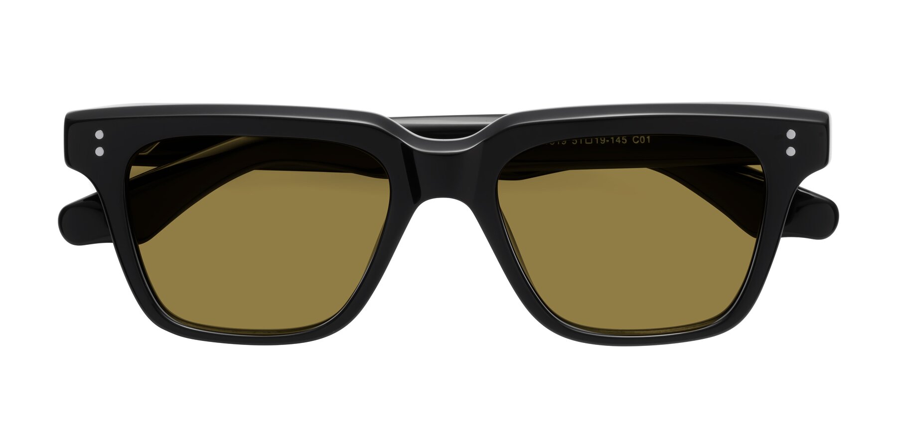 Folded Front of Gates in Black with Brown Polarized Lenses
