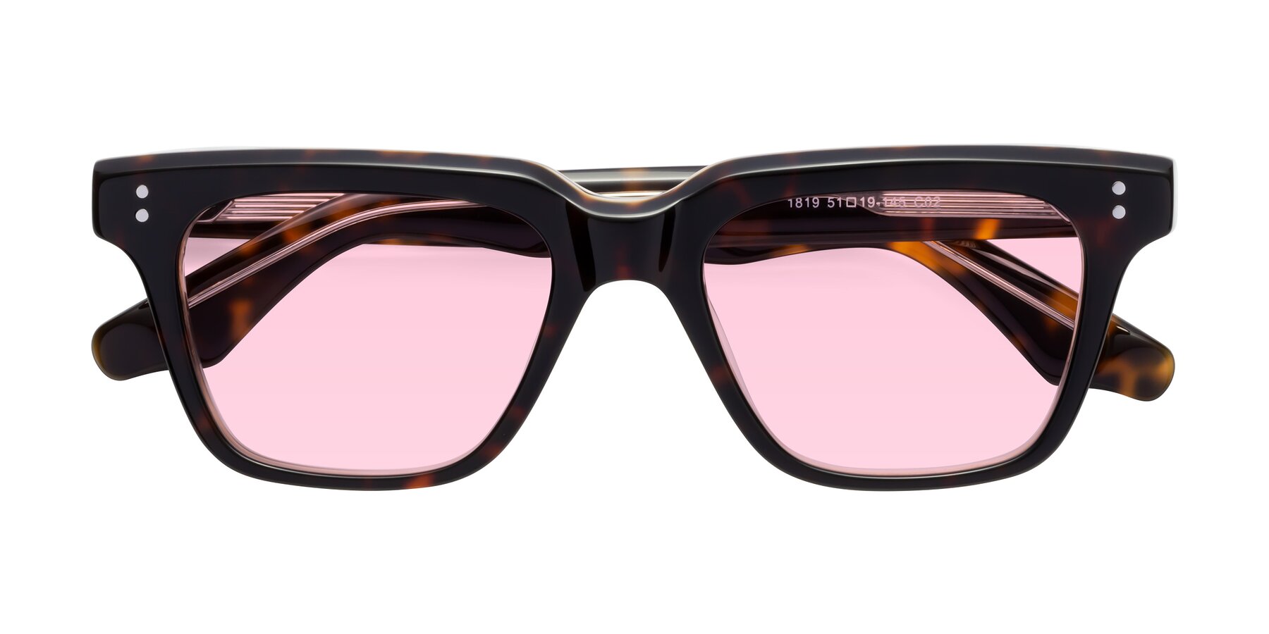 Folded Front of Gates in Tortoise-Clear with Light Pink Tinted Lenses
