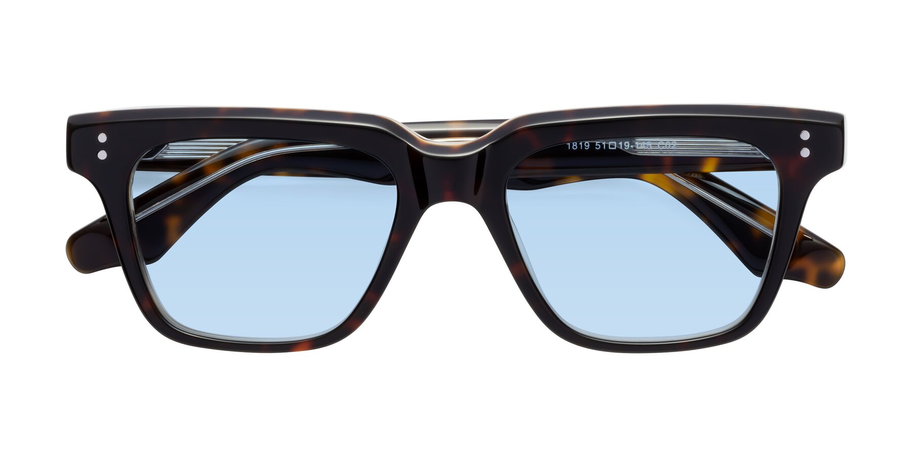 Folded Front of Gates in Tortoise-Clear with Light Blue Tinted Lenses